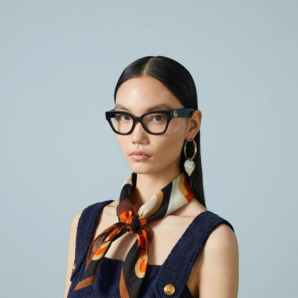 NEW Gucci GG1424O 005 Black Cat Eye Women Eyeglasses GG 1424O